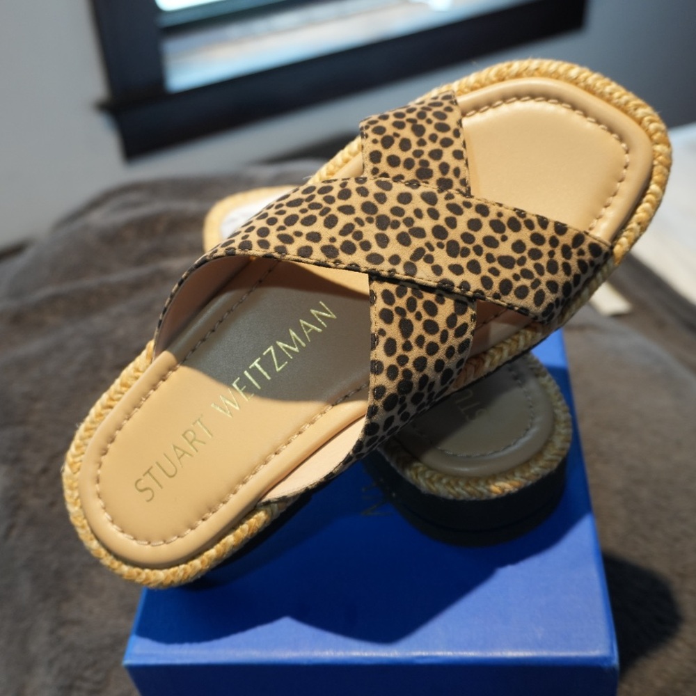 STUART WEITZMAN
Roza Lift Slide Sandal In Cheetah Suede 5.5 NWT - Picture 4 of 8